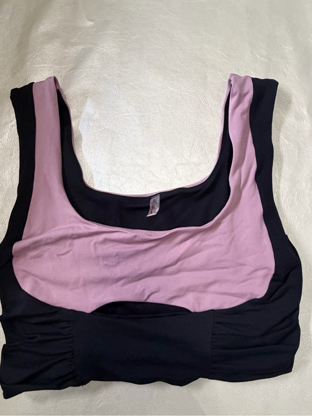 Free Movement Women's Two-Tone Scoop Neck Sleep cut out sport bra. Reversible